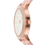 Michael Kors Tibby Silver Dial Pink Leather Strap Watch for Women - MK1050 Authentic Buy Shop Now