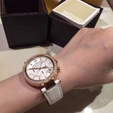 Michael Kors Parker White Diamonds Dial White Leather Strap Watch for Women - MK2281 Authentic Buy Shop Now