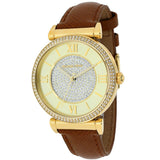 Michael Kors Catlin Champagne Dial Brown Leather Strap Watch for Women - MK2375 Authentic Buy Shop Now