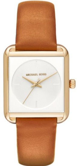 Michael Kors Lake White Dial Brown Leather Strap Watch For Women - MK2584 Authentic Buy Shop Now