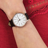 Michael Kors Pyper Quartz White Dial Black Leather Strap Watch For Women - MK2834 Authentic Buy Shop Now