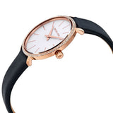 Michael Kors Pyper Three Hand White Dial Black Leather Strap Watch For Women - MK2835 Authentic Buy Shop Now