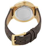 Michael Kors Pyper Quartz Silver Dial Brown Leather Strap Watch For Women - MK2857 Authentic Buy Shop Now