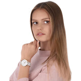 Michael Kors Pyper Quartz Silver Dial White Leather Strap Watch For Women - MK2858 Authentic Buy Shop Now