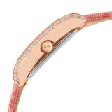 Michael Kors Emery Quartz Diamonds Red Dial Pink Leather Strap Watch For Women - MK2966 Authentic Buy Shop Now