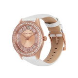 Michael Kors Harlowe Analog Rose Gold Dial White Leather Strap Watch For Women - MK2989 Authentic Buy Shop Now