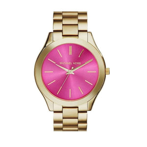 Michael Kors Slim Runway Pink Dial Rose Gold Steel Strap Watch for Women - MK3264 Authentic Buy Shop Now