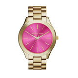 Michael Kors Slim Runway Pink Dial Rose Gold Steel Strap Watch for Women - MK3264 Authentic Buy Shop Now
