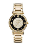 Michael Kors Catlin Black Dial Gold Steel Strap Watch for Women - MK3338 Authentic Buy Shop Now