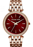 Michael Kors Darci Red DIal Rose Gold Stainless Steel Strap Watch for Women - MK3378 Authentic Buy Shop Now