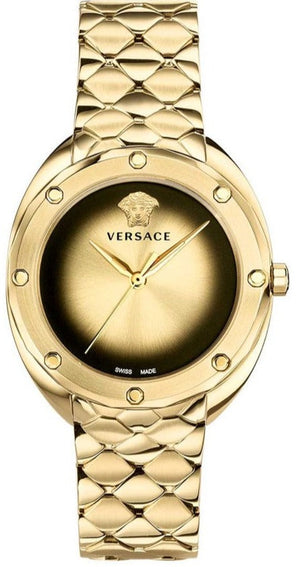 Versace Shadov Quartz Gold Dial Gold Steel Strap Watch for Women - VEBM00618 Authentic Buy Shop Now