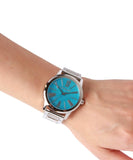 Michael Kors Hartman Quartz Blue Dial Silver Steel Strap Watch For Women - MK3519 Authentic Buy Shop Now