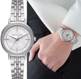 Michael Kors Cinthia White Mother of Pearl Dial Silver Steel Strap Watch for Women for Women - MK3641 Authentic Buy Shop Now