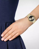Michael Kors Hartman Analog Quartz Black Dial Gold Steel Strap Watch For Women - MK3647 Authentic Buy Shop Now
