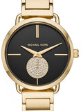 Michael Kors Portia Black Dial Gold Steel Strap Watch for Women - MK3788 Authentic Buy Shop Now