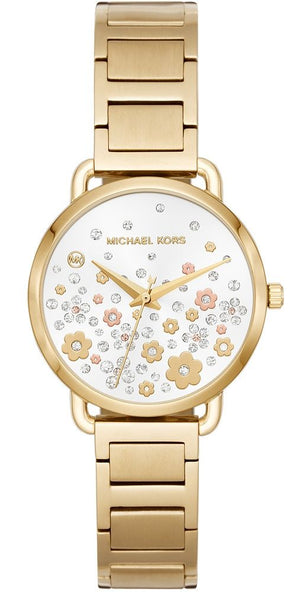Michael Kors Portia Quartz White Dial Gold Steel Strap Watch for Women - MK3840 Authentic Buy Shop Now