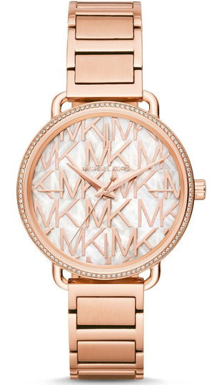 Michael Kors Portia Quartz Silver Dial Rose Gold Steel Strap Watch For Women - MK3887 Authentic Buy Shop Now