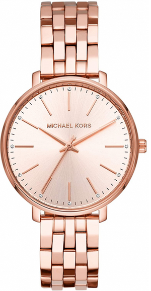 Michael Kors Pyper Three-Hand Rose Gold Dial Rose Gold Steel Strap Watch For Women - MK3897 Authentic Buy Shop Now