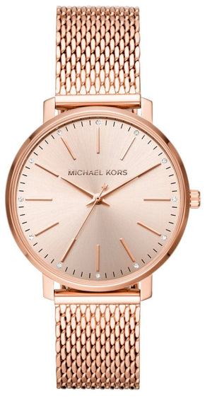 Michael Kors Pyper Quartz Rose Gold Dial Rose Gold Mesh Strap Watch For Women - MK4340 Authentic Buy Shop Now