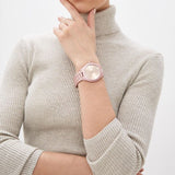 Michael Kors Slim Runway Pink Dial Pink Steel Strap Watch For Women - MK4456 Authentic Buy Shop Now