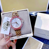 Michael Kors Darci Pave Silver Dial Rose Gold Steel Strap Watch For Women - MK4517 Authentic Buy Shop Now
