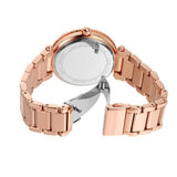 Michael Kors Parker Three-Hand Mother of Pearl White Dial Rose Gold Steel Strap Watch For Women - MK4695 Authentic Buy Shop Now