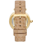 Michael Kors Parker Three-Hand Gold Dial Brown Leather Strap Watch For Women - MK4725 Authentic Buy Shop Now