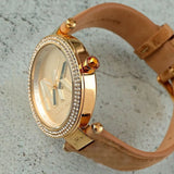 Michael Kors Parker Three-Hand Gold Dial Brown Leather Strap Watch For Women - MK4725 Authentic Buy Shop Now