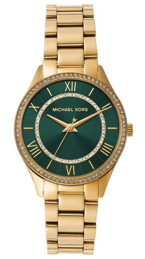 Michael Kors Lauryn Analog Green Dial Gold Steel Strap Watch for Women - MK4737 Authentic Buy Shop Now