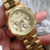Michael Kors Runway Gold Dial Gold Stainless Steel Strap Watch for Women - MK5055 Authentic Buy Shop Now