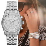 Michael Kors Lexington Silver Dial Silver Steel Strap Watch for Women - MK5555 Authentic Buy Shop Now