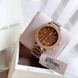 Michael Kors Parker Chronograph Brown Dial Brown Steel Strap Watch For Women - MK5578 Authentic Buy Shop Now