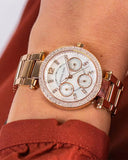 Michael Kors Parker White Dial Rose Gold Steel Strap Watch for Women - MK5616 Authentic Buy Shop Now