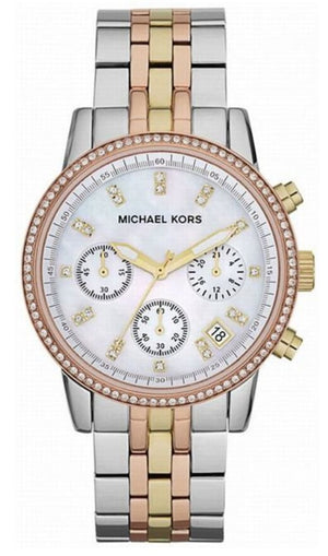 Michael Kors Ritz White Dial Two Tone Steel Strap Watch for Women - MK5650 Authentic Buy Shop Now