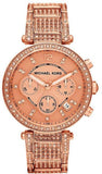 Michael Kors Uptown Glam Parker Chronograph Rose Gold Dial Steel Strap Watch for Women - MK5663 Authentic Buy Shop Now