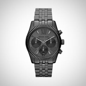 Michael Kors Lexington Chronograph Black Dial Black Steel Strap Watch For Women - MK5709 Authentic Buy Shop Now