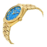 Michael Kors Channing Turquoise Dial Gold Steel Strap Watch For Women - MK5894 Authentic Buy Shop Now
