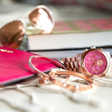 Michael Kors Runway Pink Dial Rose Gold Steel Strap Watch for Women - MK5931 Authentic Buy Shop Now