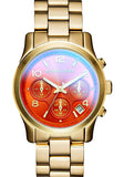 Michael Kors Runway Iridescent Pink Dial Gold Steel Strap Watch for Women - MK5939 Authentic Buy Shop Now