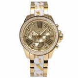 Michael Kors Wren Diamonds Gold Dial Two Tone Steel Strap Watch for Women - MK6157 Authentic Buy Shop Now