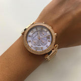 Michael Kors Parker Purple Dial Rose Gold Steel Strap Watch for Women - MK6169 Authentic Buy Shop Now