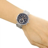 Michael Kors Sawyer Navy Blue Dial Silver Steel Strap Watch for Women - MK6224 Authentic Buy Shop Now