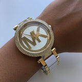 Michael Kors Parker White Dial Two Tone Steel Strap Watch for Women - MK6313 Authentic Buy Shop Now