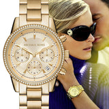 Michael Kors Ritz Gold Dial Gold Steel Strap Watch for Women - MK6356 Authentic Buy Shop Now