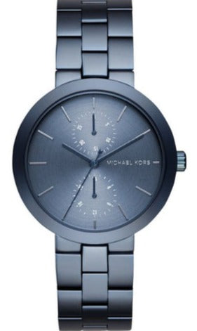 Michael Kors Garner Chronograph Quartz Blue Dial Blue Steel Strap Watch For Women - MK6410 Authentic Buy Shop Now