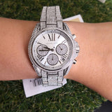 Michael Kors Mini Bradshaw Crystals Silver Dial Silver Steel Strap Watch For Women - MK6454 Authentic Buy Shop Now