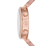 Michael Kors Parker Chronograph White Dial Pink Leather Strap Watch For Women - MK6935 Authentic Buy Shop Now