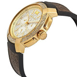 Michael Kors Sidney Multifunction White Dial Brown Leather Strap Watch For Women - MK6948 Authentic Buy Shop Now