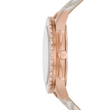 Michael Kors Runway Quartz Rose Gold Dial White Leather Strap Watch For Women - MK6980 Authentic Buy Shop Now