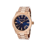 Michael Kors Runway Blue Dial Rose Gold Stainless Steel Strap Watch for Women - MK7065 Authentic Buy Shop Now